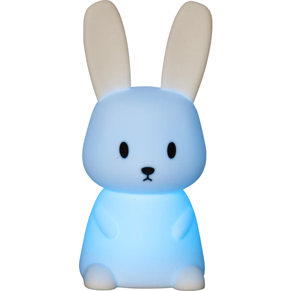 Star Trading LED Nachtlicht "Bunny", Hase weiß, 7 einstellbare Farben, mit Touchsensor, 0,3 W, ca. 9x20 cm, Batterie, Silikon