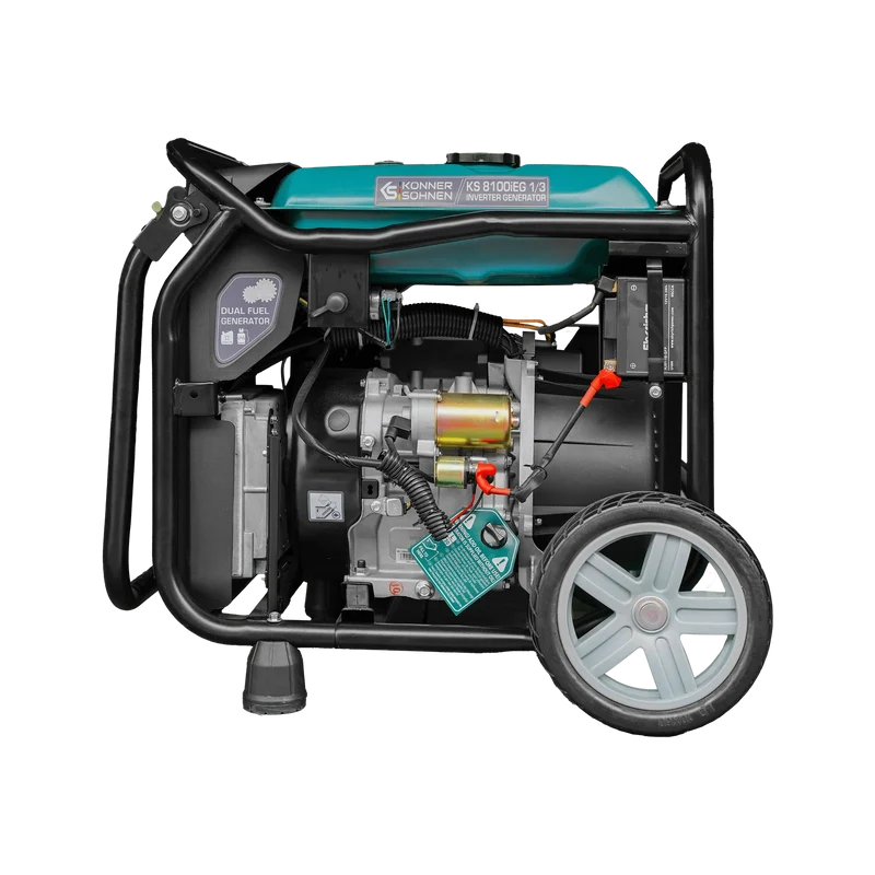 "Könner & Söhnen" Inverter-Generator KS 8100iEG 1/3 - 8kW Nennleistung (230/400V ohne Umschaltverluste abrufbar) - Benzin-/Gasmotor