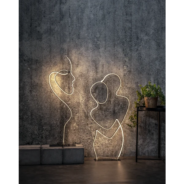 Star Trading LED-Silhouette "Grafico" Umarmung, 280 warmwhite LED, ca. 40x87 cm, 5m Zuleitung, Trafo, outdoor, Vierfarb-Karton