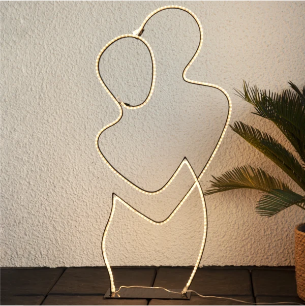 Star Trading LED-Silhouette "Grafico" Umarmung, 280 warmwhite LED, ca. 40x87 cm, 5m Zuleitung, Trafo, outdoor, Vierfarb-Karton