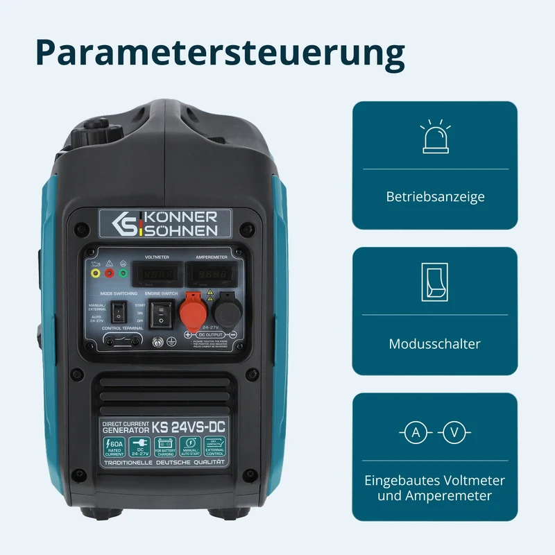 "Könner & Söhnen" Gleichstromgenerator KS 24VS-DC - Benzinmotor - 1.6kW Nennleistung