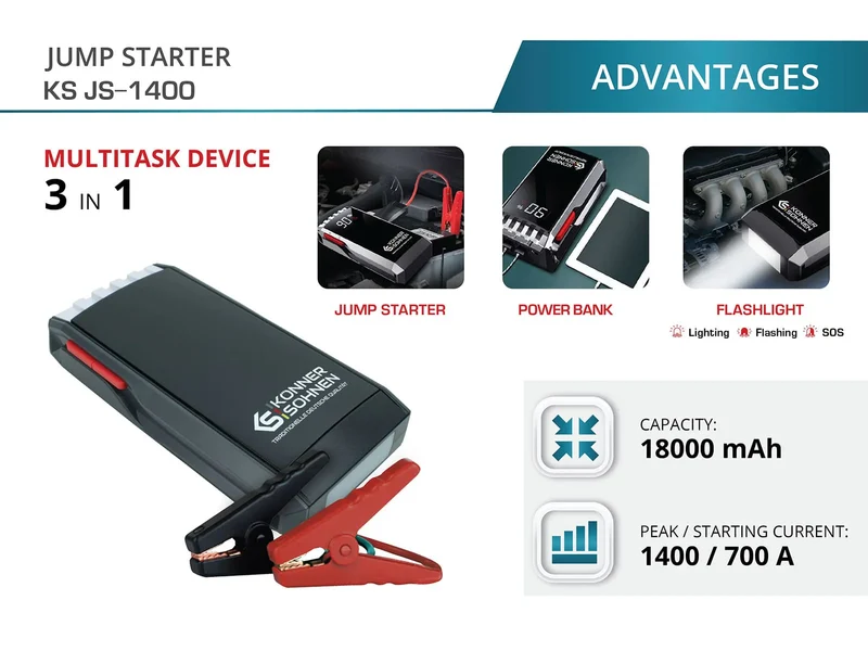 "Könner & Söhnen" Starthilfe Powerbank KS JS-1400