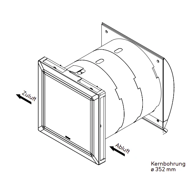 Helios Ventilator Wärmerückgewinnung KWL EC 60 PRO FF Lüftungseinsatz kompl. Bedienelement Feuchtefühler 9957