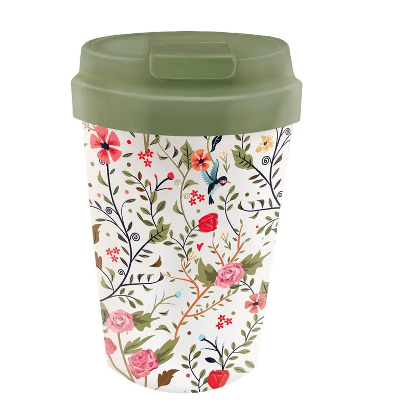 Reisebecher Vögel und Blumen 350 ml - CHIC-MIC