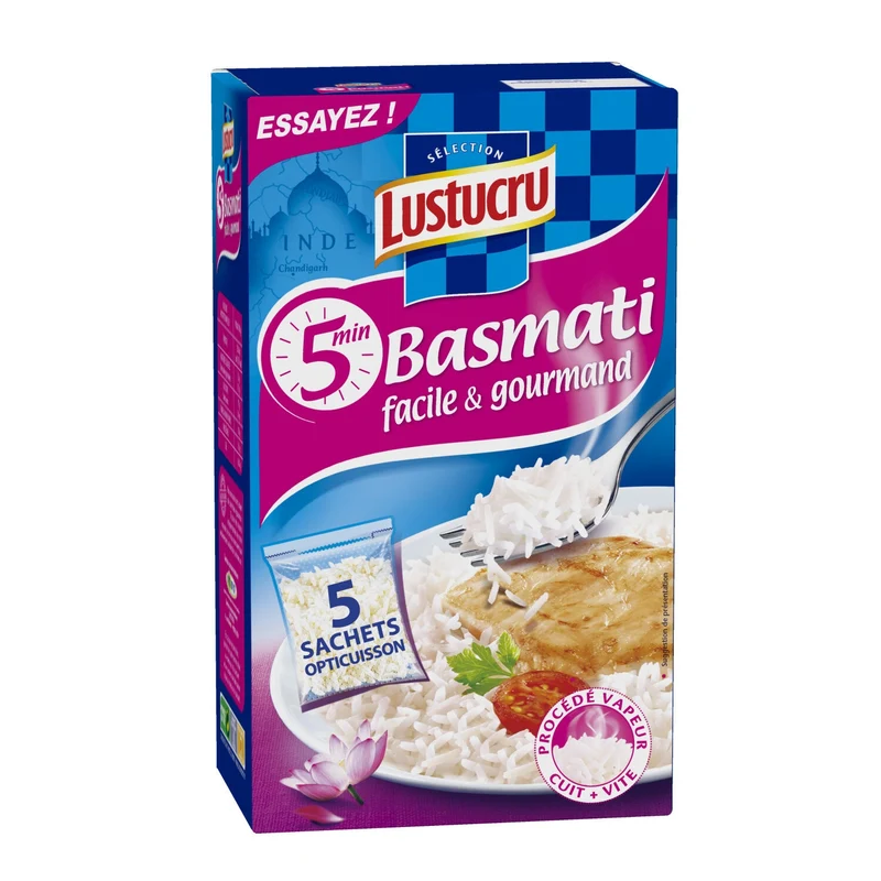 Riz Basmati Sachets Cuisson 5mn LUSTUCRU