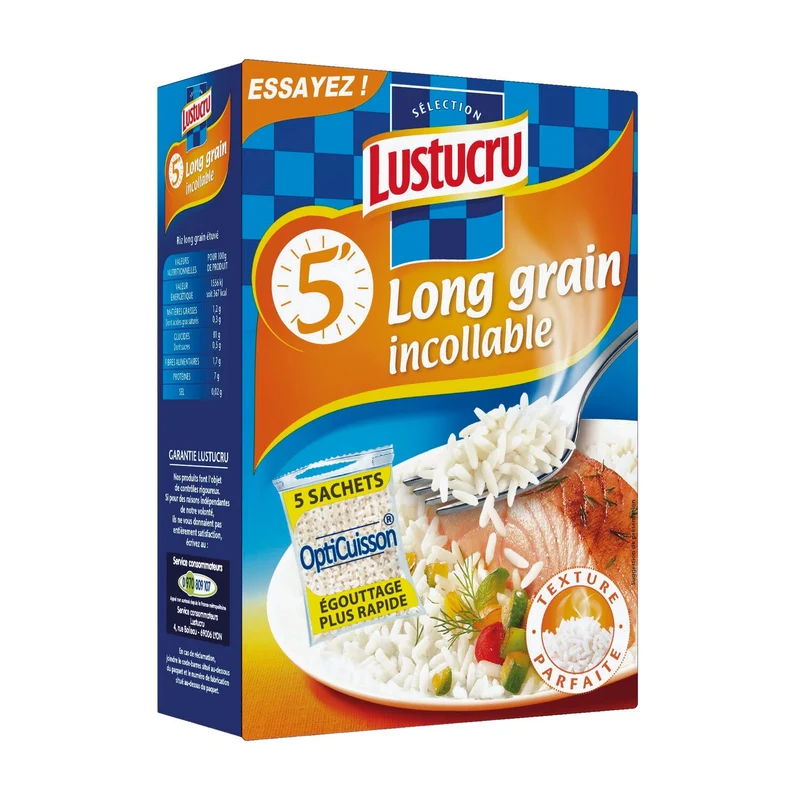 Riz Long Incollable 5min LUSTUCRU