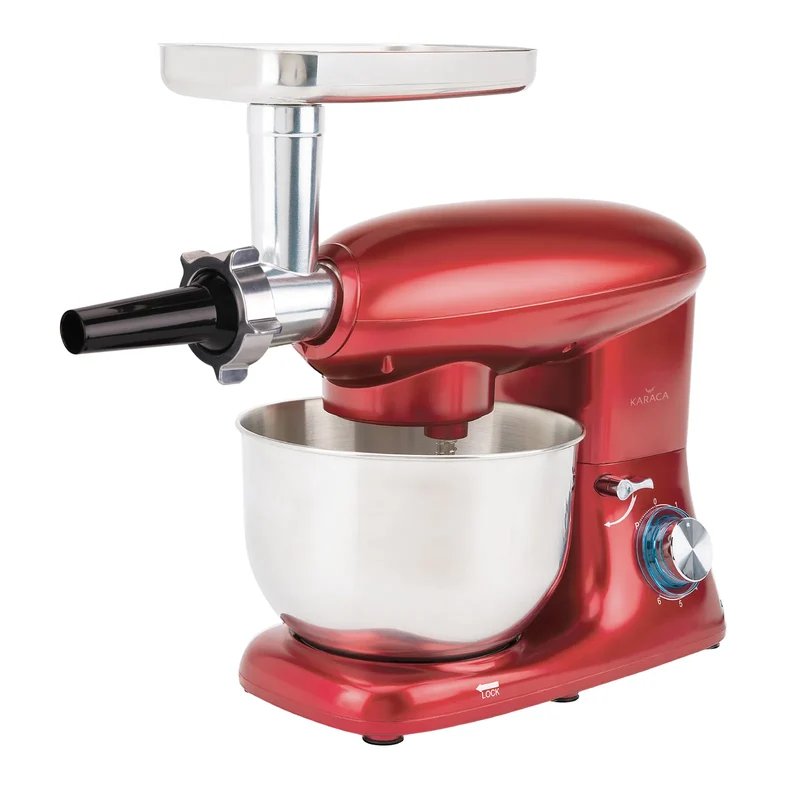 Karaca Multichef Küchenmaschine und Standmixer mit Fleischwolf Standmixer Redgold 1400W