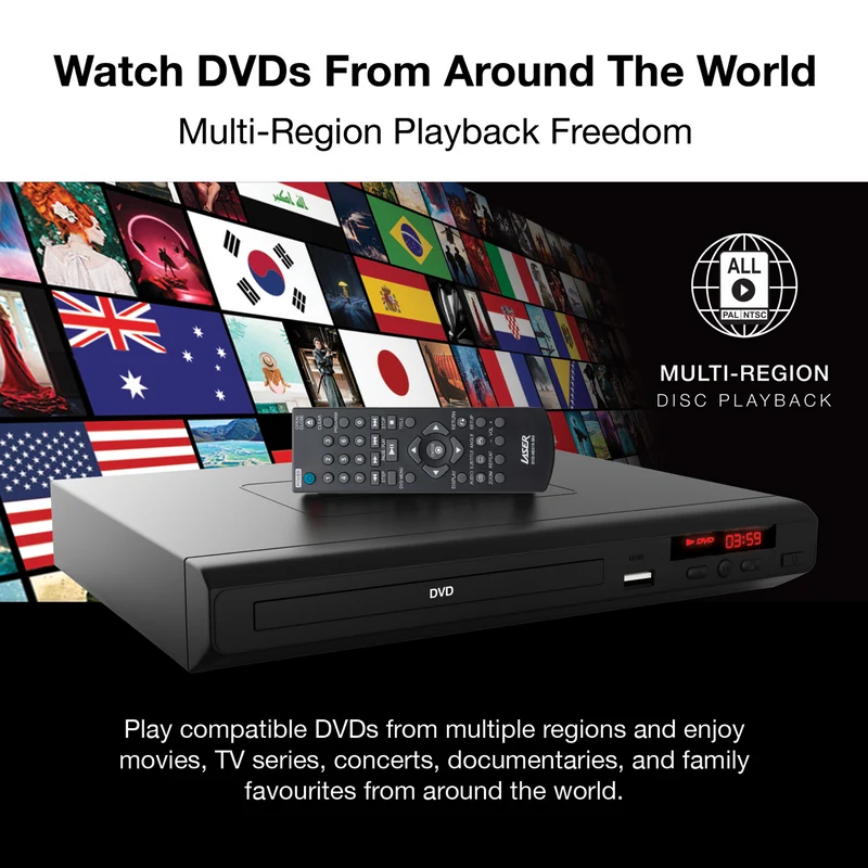 Laser Multi-Region DVD Player with HDMI Composite USB
