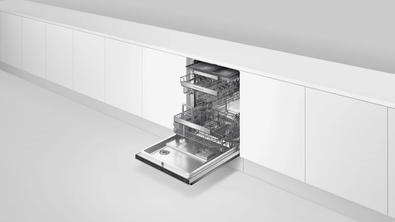 Fisher & Paykel Series 7 Contemporary Built-Under Dishwasher, Recessed Handle, Black Stainless Steel