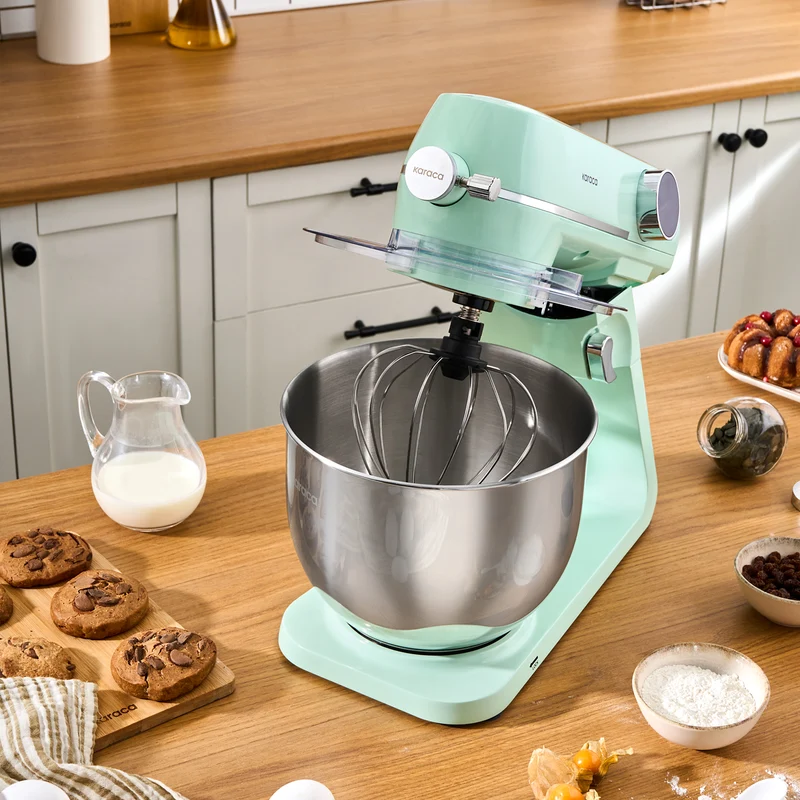 Karaca Multichef Artisan Standmixer mit Digitaldisplay, Gusseisen, Mint, 1800W, 7L