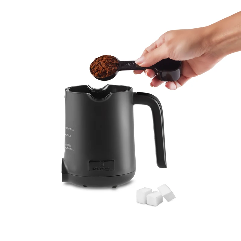 Karaca Hatır Hüps Türkiye – Türkische Kaffeemaschine mit Milchfunktion, 5 Tassen, mit Nationalhymne, Flaggenrot