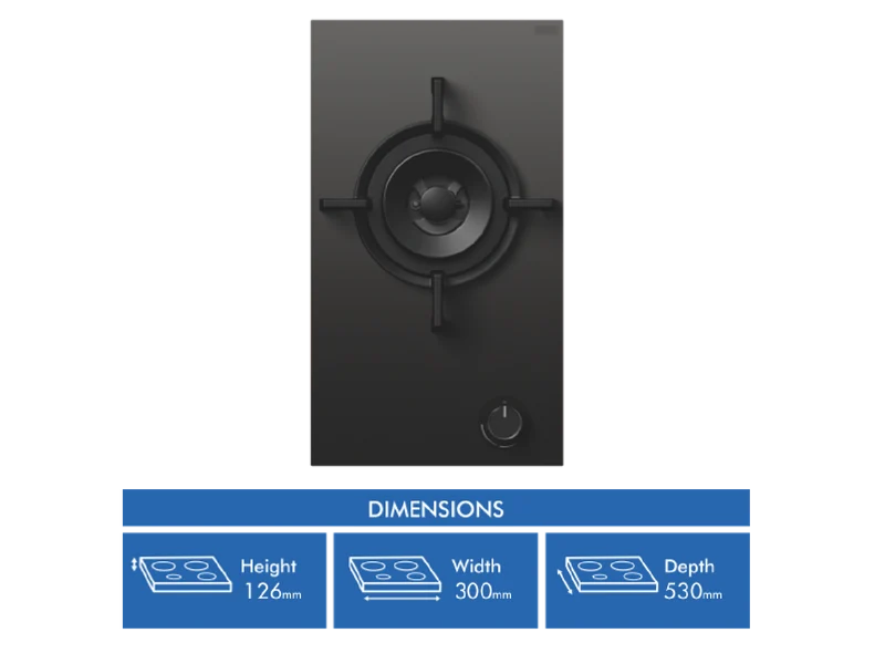 Fisher & Paykel 30cm Series 9 1 Burner Gas Cooktop, LPG