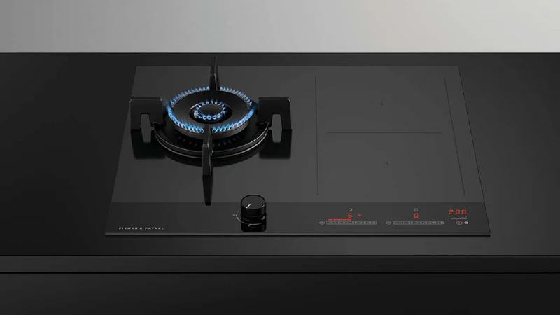 Fisher & Paykel 60cm Series 9 1 Burner + 2 Zone Hybrid Cooktop, 2 SmartZones, LPG