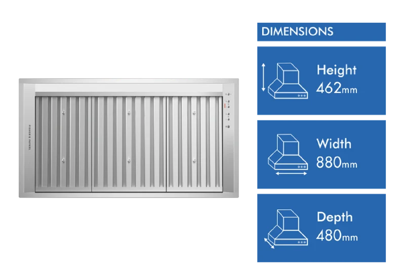 Fisher & Paykel 90cm Series 9 Integrated Insert Wall Rangehood