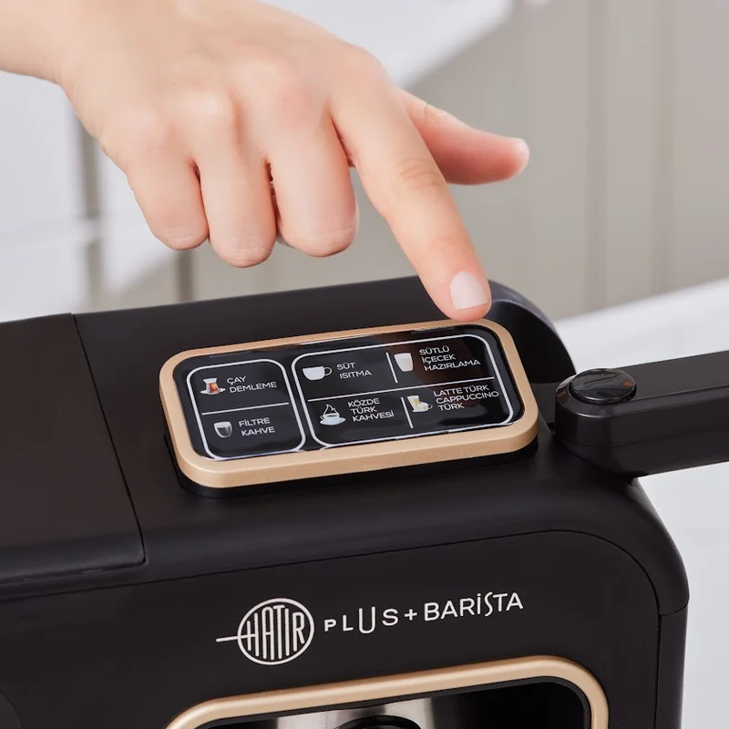 Karaca Hatır Plus Barista Steel 6 in 1 Sprechende Latte-, Cappuccino- und Türkische Mokkamaschine - Mineral Gold