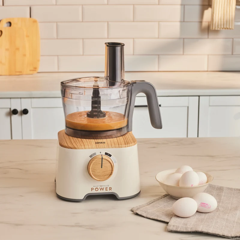 Karaca Mastermaid Power Multifunktionaler 10-in-1 Küchenroboter 2000W Wood Craft