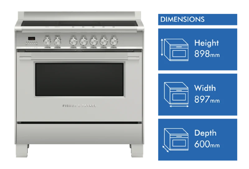 Fisher & Paykel 90cm Series 7 Classic 5 Zone Induction Cooker, 2 SmartZones