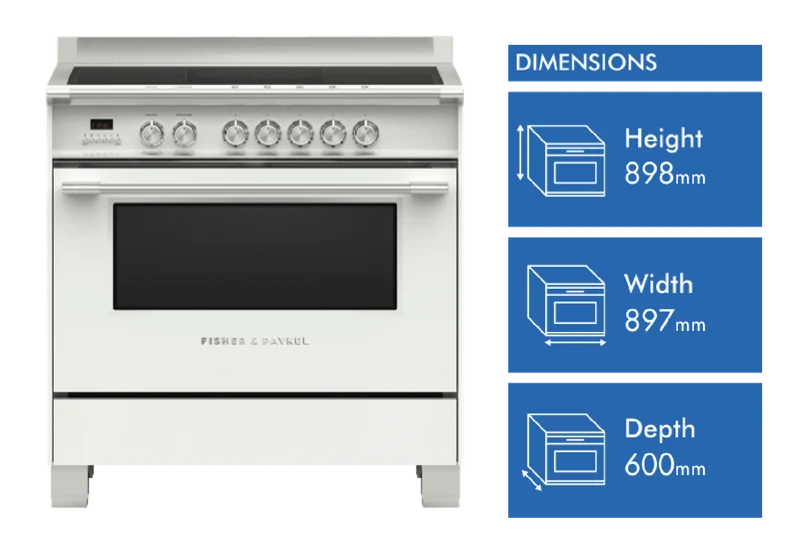 Fisher & Paykel 90cm Series 7 Classic 5 Zone Induction Cooker, 2 SmartZones