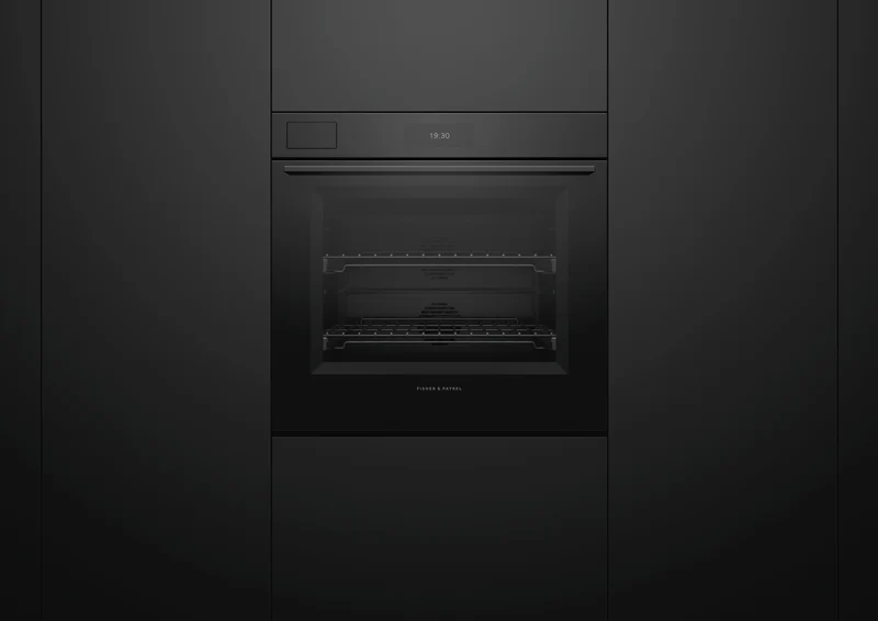 Fisher & Paykel Series 11 Minimal 76cm Pyrolytic Steam Assist Oven, Black Glass