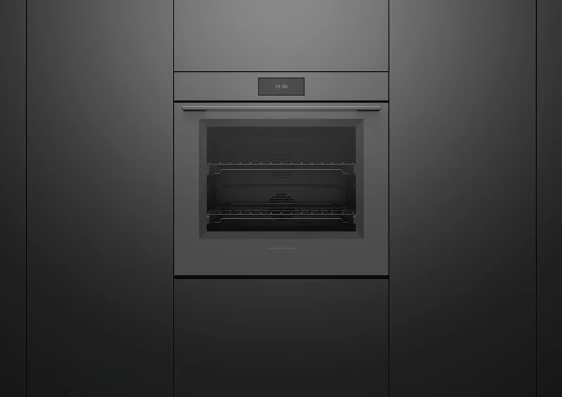 Fisher & Paykel Series 9 Minimal 76cm Pyrolytic Oven, Grey Glass