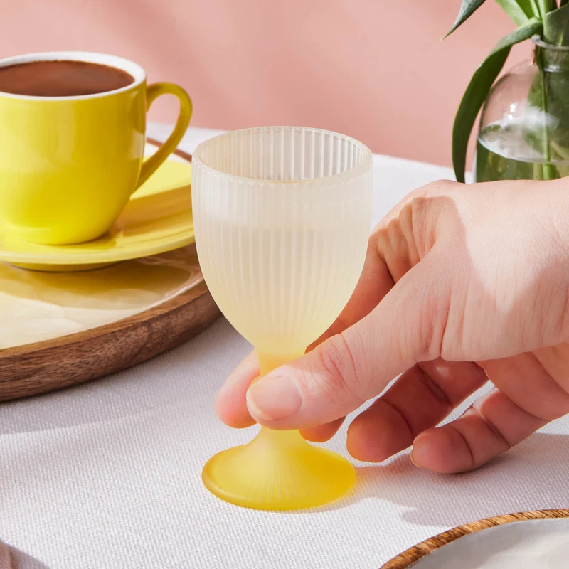 Karaca Rocco 6-teiliges Wassergläser-Set für Kaffee, Mehrfarbig, 60 ml