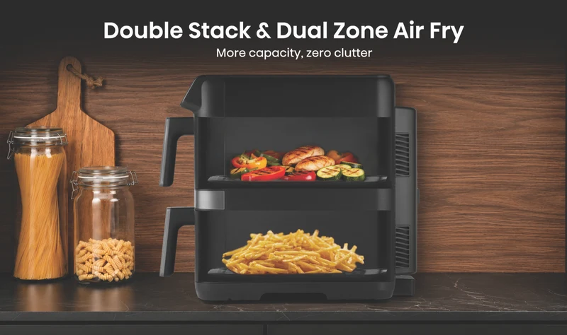Hisense 8 Litre DoubleStack Air Fryer Black