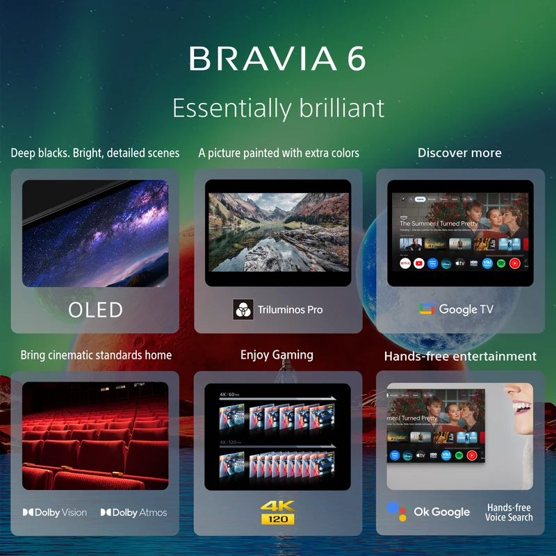 Sony 77" BRAVIA 6 OLED 4K HDR Google TV with Gemini