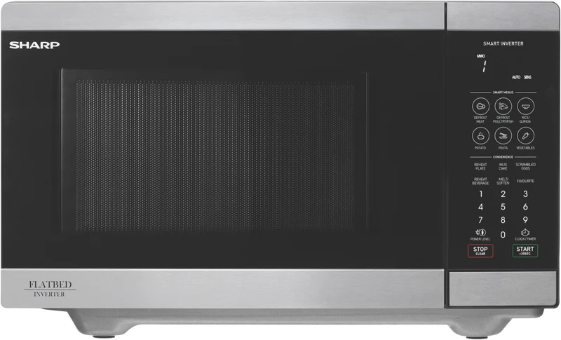 Sharp 26L 900W Flatbed Inverter Microwave Stainless Steel