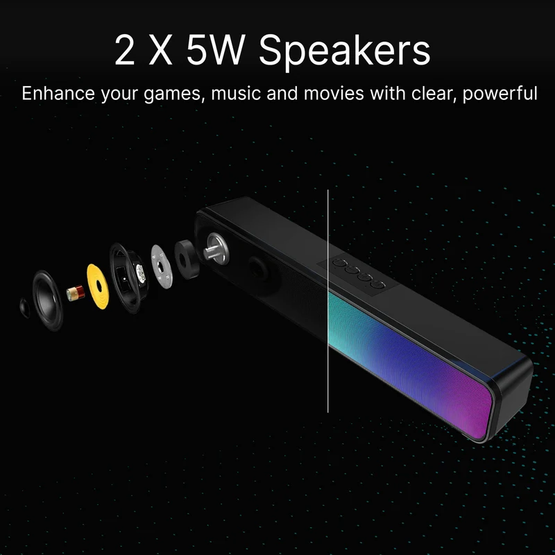 Laser Gaming Bluetooth RGB Soundbar