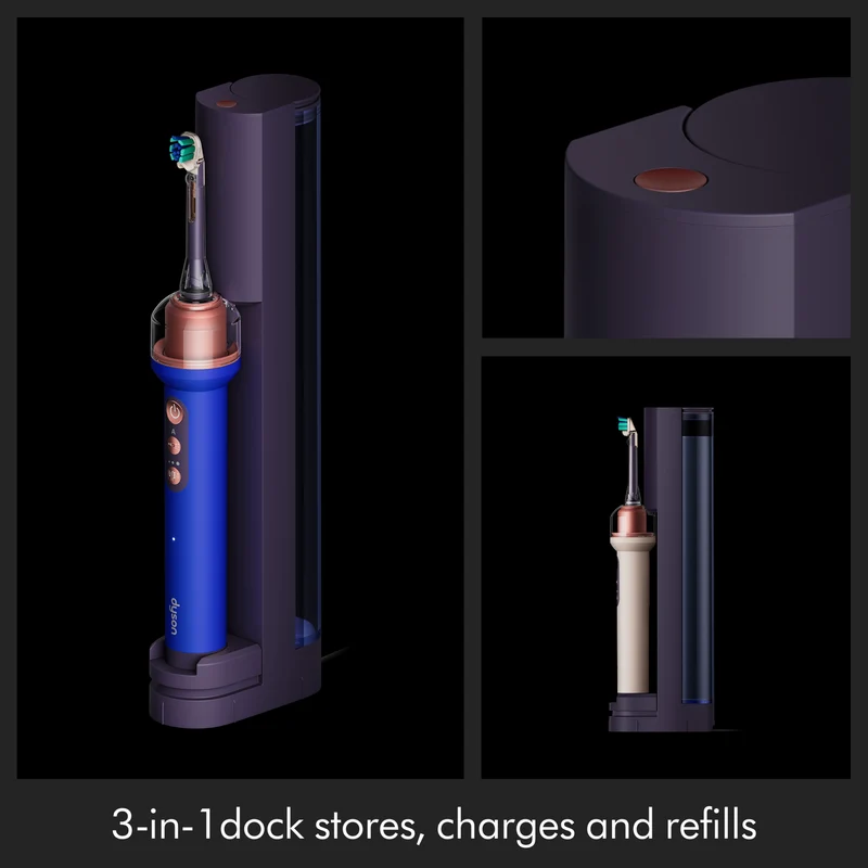 Dyson CameraJet Electric Toothbrush with Flosser and Starter Kit Ceramic Ultra Blue