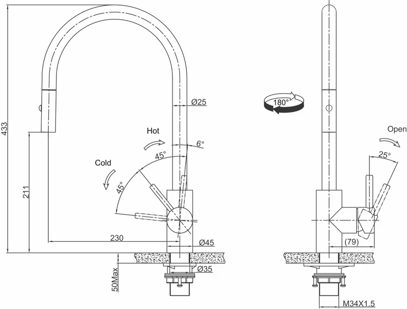 Franke Eos Neo Pull Out Tap, Gold