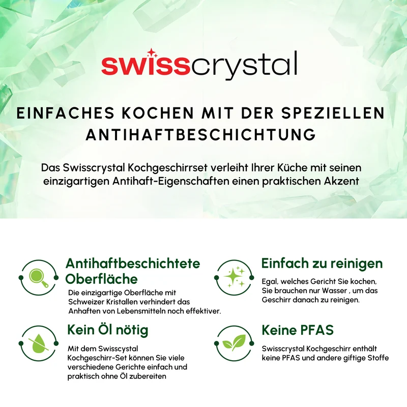 Karaca Swiss Crystal Almond Cream, Pfannen Set, Induktion
