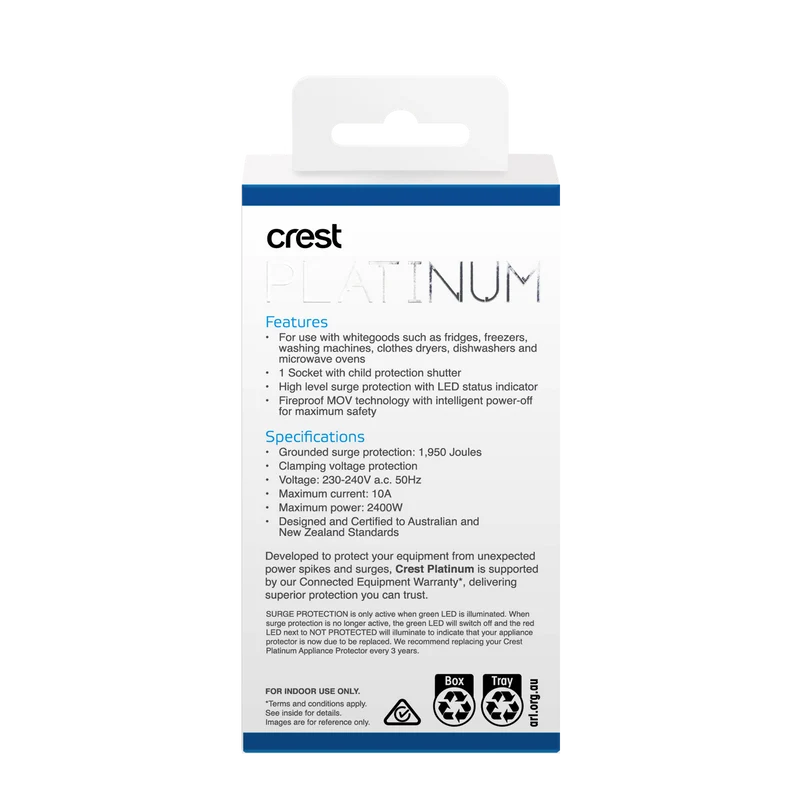 Crest 1 Socket AC Platinum Power Adaptor