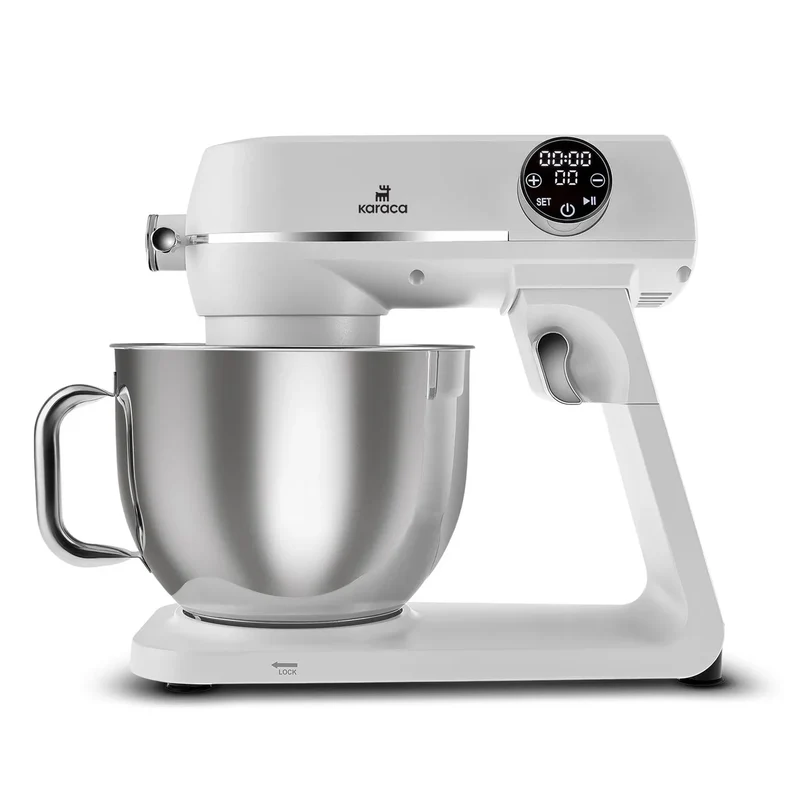 Karaca Multichef Artisan Digitale Anzeige 7 Liter Gusseisen Standmixer Perlweiß 1800W