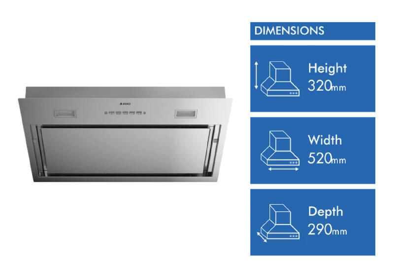 ASKO 52cm Undermount Rangehood, Stainless Steel