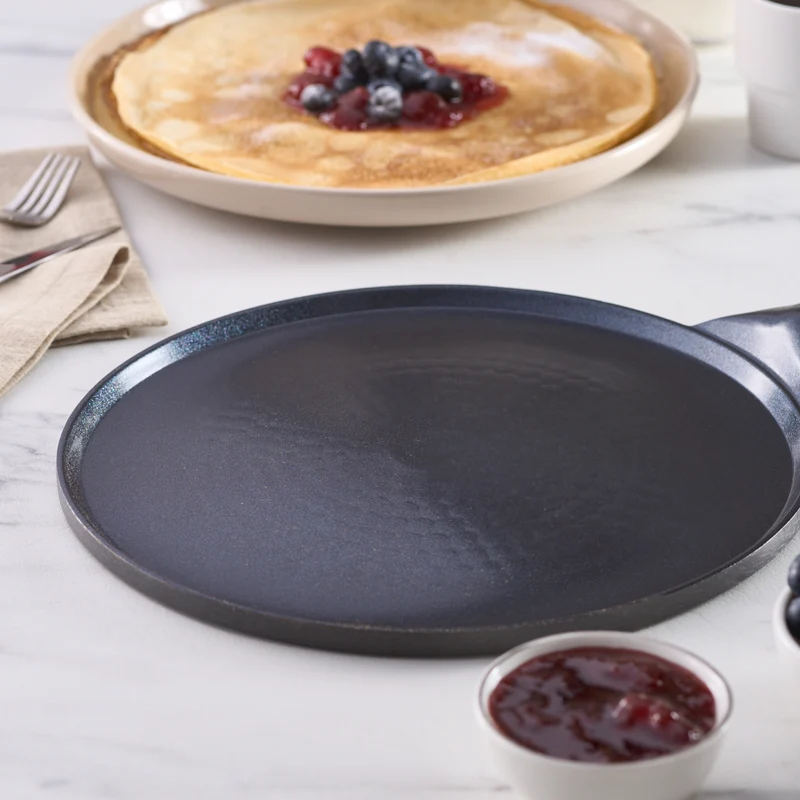 Karaca Fluffy Antihaft-Induktionspfanne mit Keramikbeschichtung für Crêpes und Pfannkuchen, 26 cm, schwarz