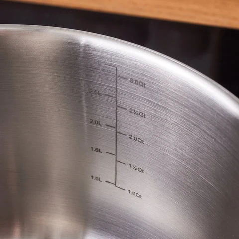Karaca Elite Edelstahl-Induktions-Kochtopf mit Deckel, 20 cm, Silber