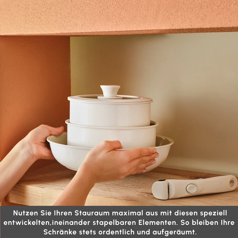 Karaca Comfort 6-teiliges Keramik-Kochgeschirrset mit abnehmbaren Griffen
