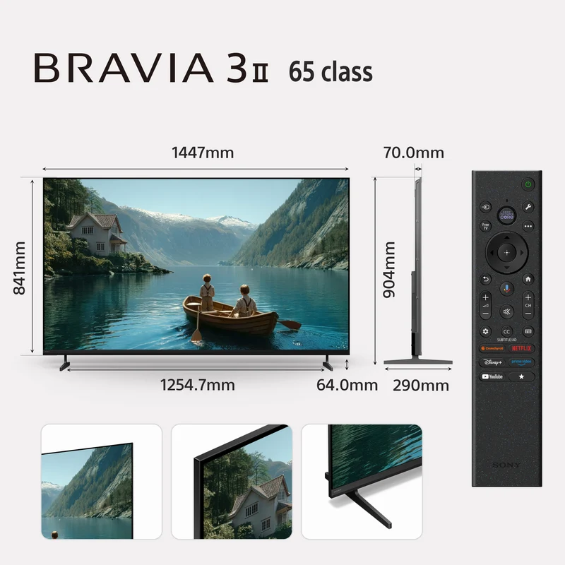 Sony 65" BRAVIA 3 II 4K HDR AI Google TV with Gemini 2026
