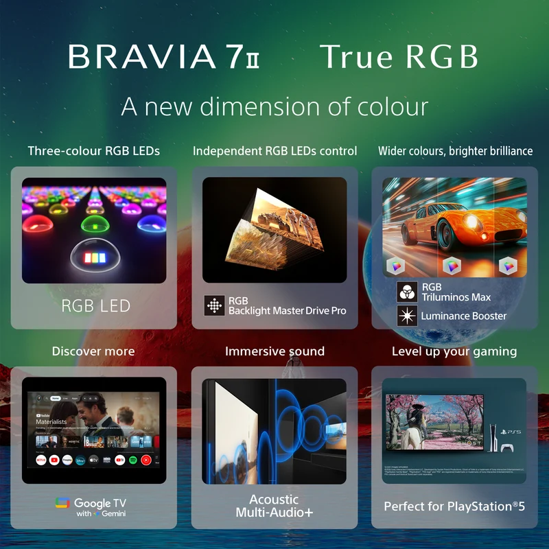 Sony 50" BRAVIA 7 II True RGB 4K AI Google TV with Gemini 2026