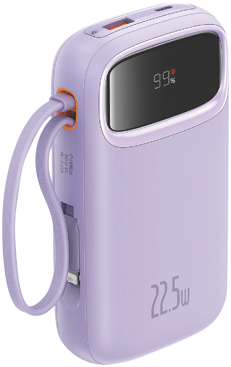 Baseus Dual-Cable Fast Charge Power Bank 10k 22.5W Nebula Purple