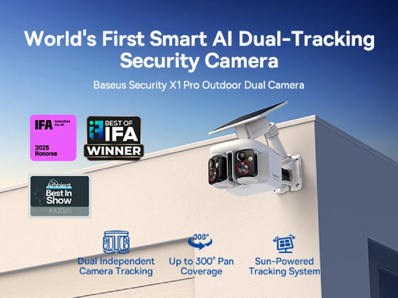 Baseus X1 Pro 3K Dual Lens Solar-Powered Security Camera