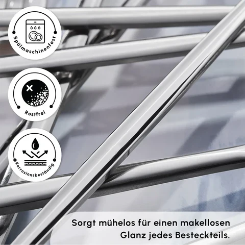 Karaca Bella Edelstahl V2 24-teiliges Besteckset für 6 Personen – Silber