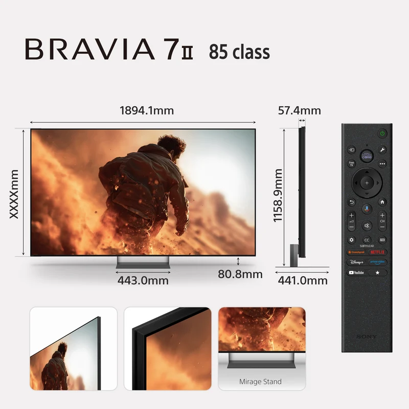 Sony 85" BRAVIA 7 II True RGB 4K AI Google TV with Gemini 2026