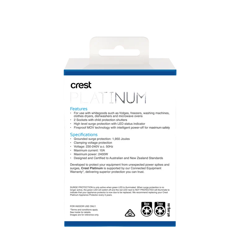 Crest 2 Socket AC Platinum Power Adaptor