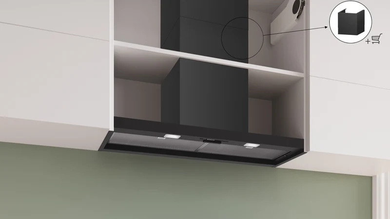 Bosch Series 2, 90cm Integrated Rangehood, Matt Black