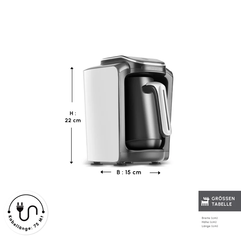Karaca Hatır Neo Türkische Kaffeemaschine mit Milch – Porcelain White