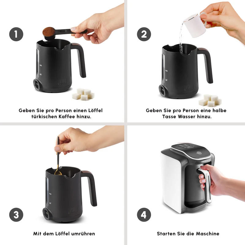 Karaca Hatır Neo Türkische Kaffeemaschine mit Milch – Porcelain White