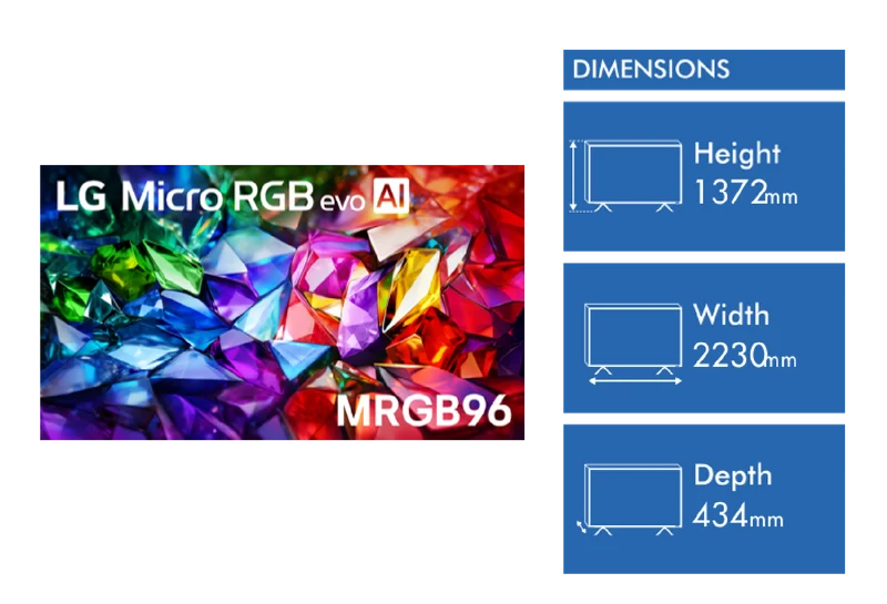 LG 100" MRGB96B MICRO RGB EVO AI 4K Smart TV 2026