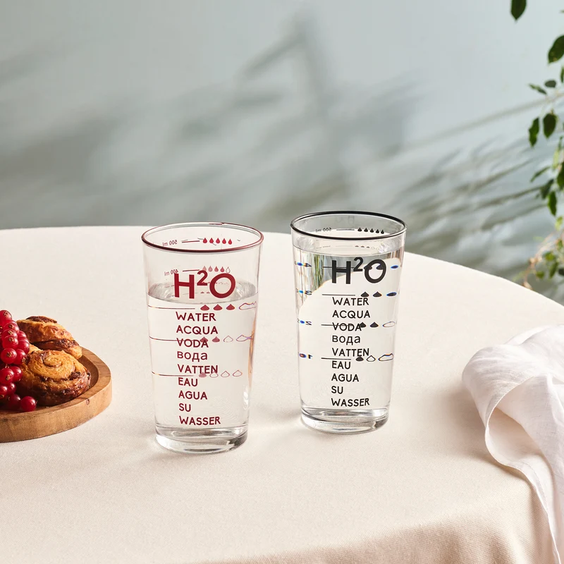 Karaca H2O Rotes Erfrischungsgetränkglas, 570 Ml